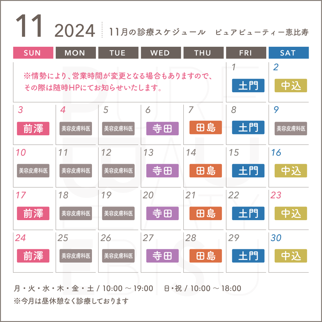 2024年11月スケジュール