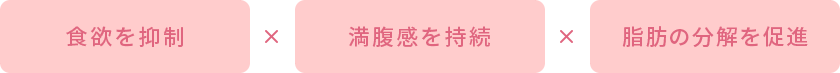 食欲を抑制×満腹感を持続×脂肪の分解を促進