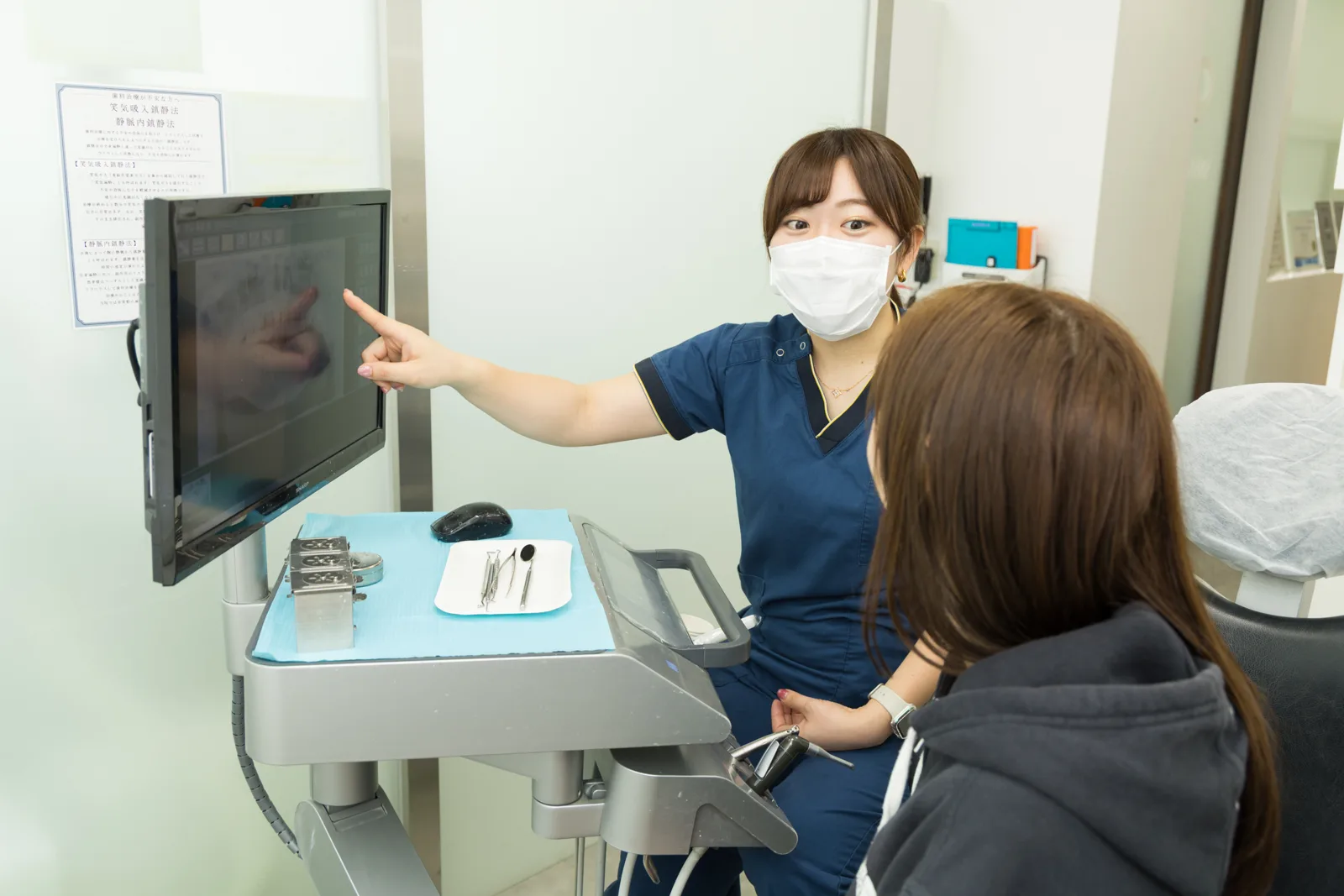 モニターを使った説明の様子